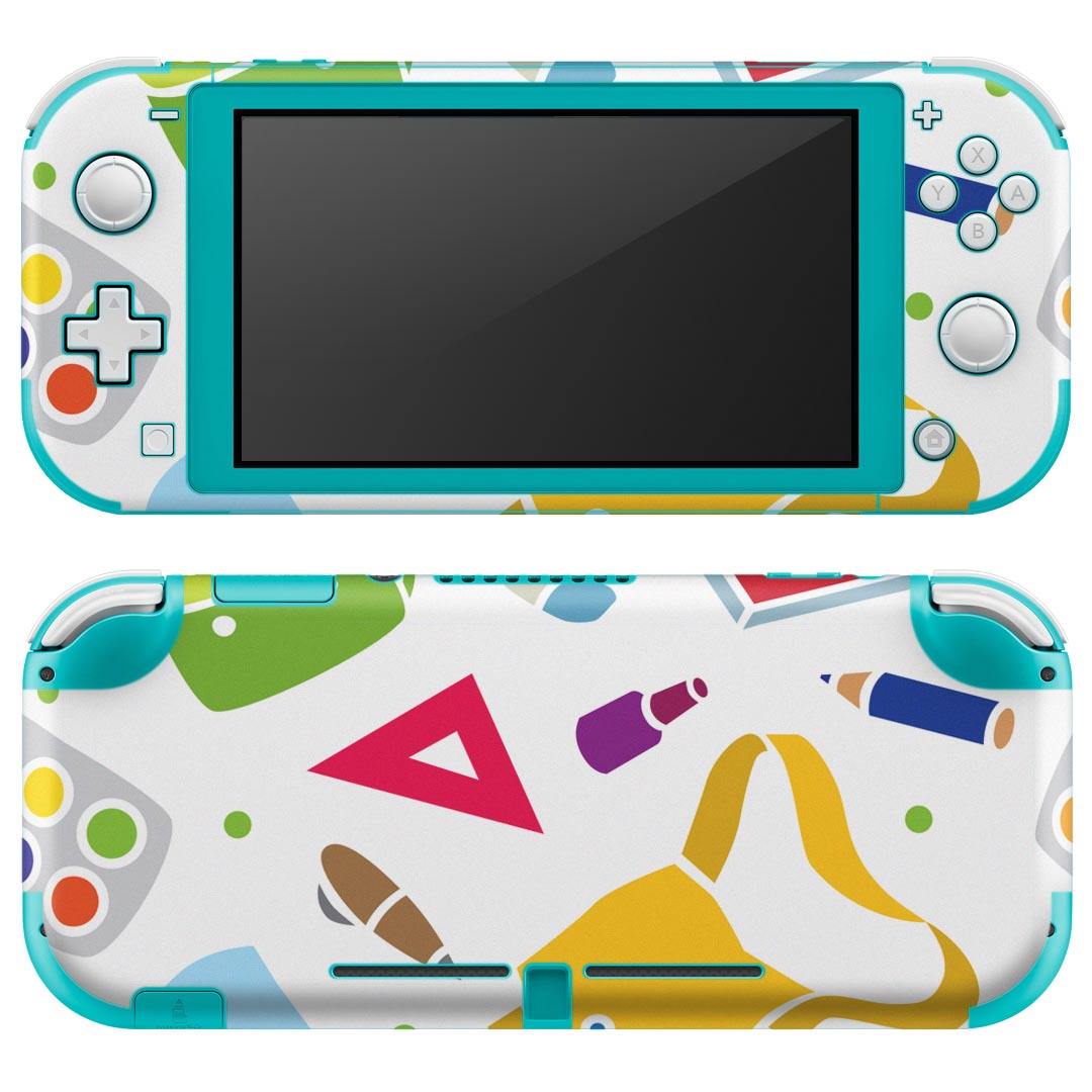 igsticker Nintendo Switch Lite 専用 デザインスキンシール 全面 ニンテンドー スイッチ ライト 専用 ゲーム機 カバー アクセサリー フィルム ステッカー エアフリー 009573 カラフル　こども　学校