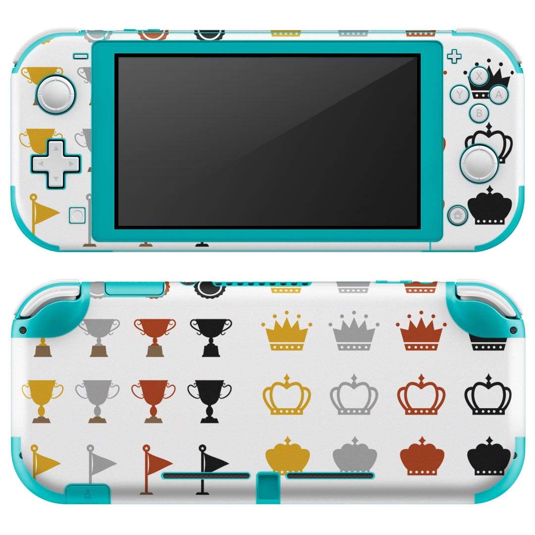 igsticker Nintendo Switch Lite 専用 デザインスキンシール 全面 ニンテンドー スイッチ ライト 専用 ゲーム機 カバー アクセサリー フィルム ステッカー エアフリー 009591 王冠 金 銀 銅