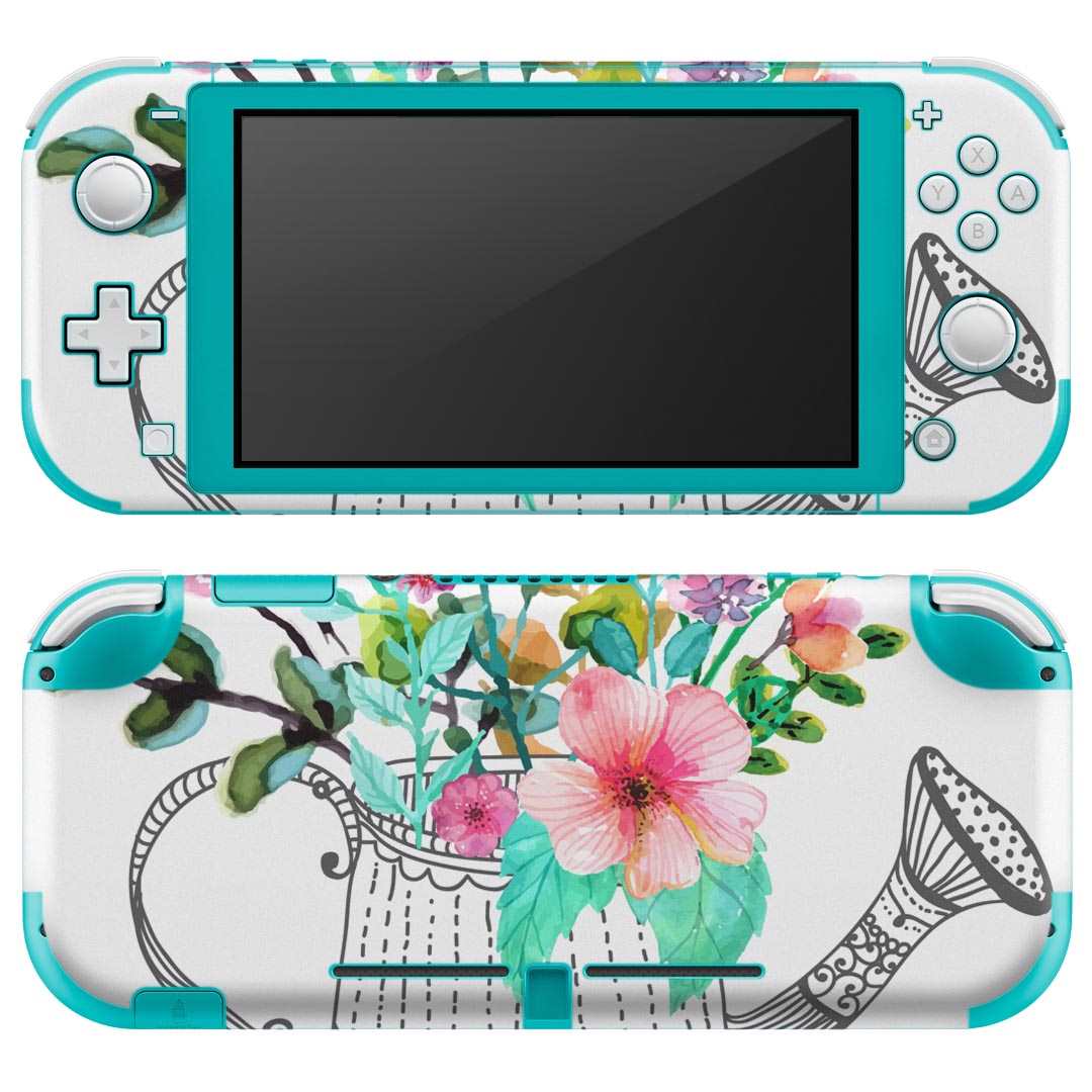 igsticker Nintendo Switch Lite 専用 デザインスキンシール 全面 ニンテンドー スイッチ ライト 専用 ゲーム機 カバー アクセサリー フィルム ステッカー エアフリー 009594 　カラフル　花