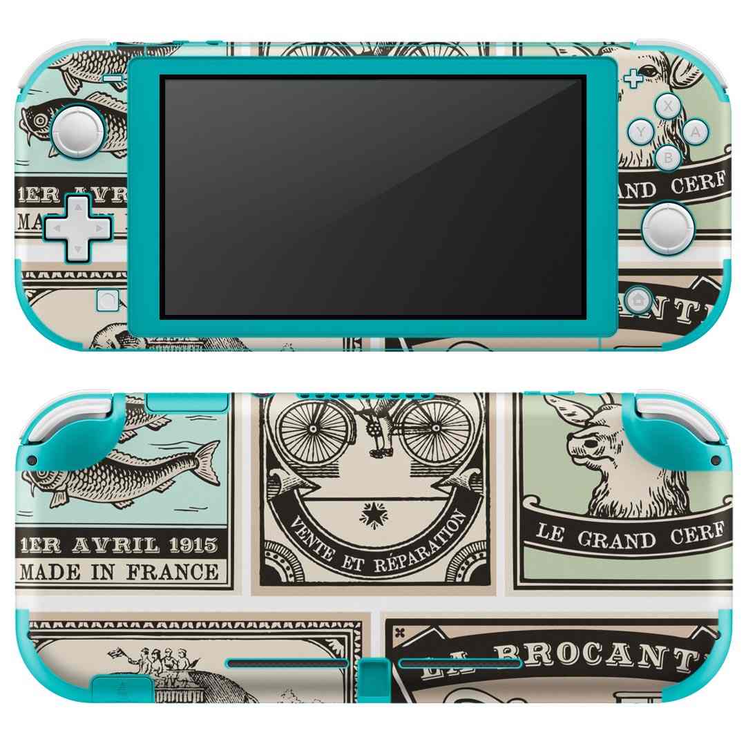 igsticker Nintendo Switch Lite 専用 デザインスキンシール 全面 ニンテンドー スイッチ ライト 専用 ゲーム機 カバー アクセサリー フィルム ステッカー エアフリー 009608 外国　英語　アンティーク