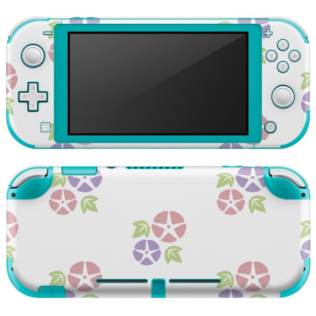 igsticker Nintendo Switch Lite 専用 デザインスキンシール 全面 ニンテンドー スイッチ ライト 専用 ゲーム機 カバー アクセサリー フィルム ステッカー エアフリー 009611 　あさがお　和風