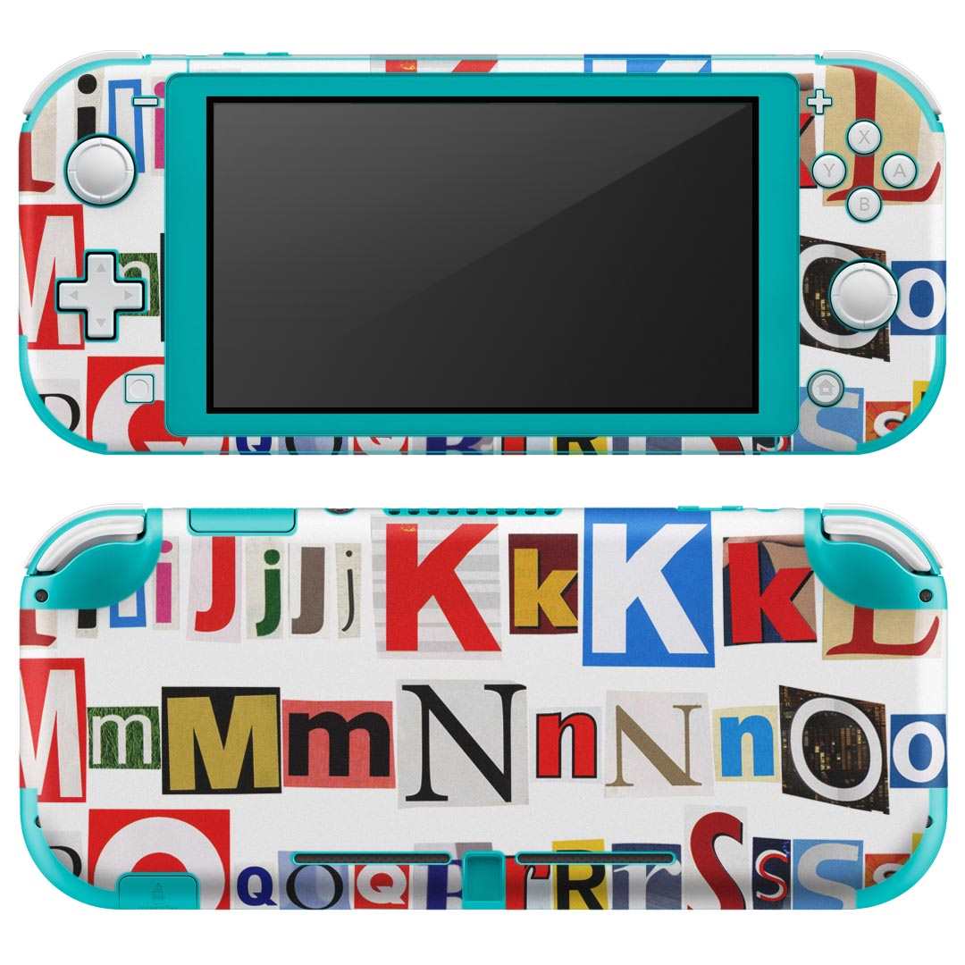 igsticker Nintendo Switch Lite 専用 デザインスキンシール 全面 ニンテンドー スイッチ ライト 専用 ゲーム機 カバー アクセサリー フィルム ステッカー エアフリー 009631 英語　文字　カラフル