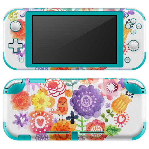 igsticker Nintendo Switch Lite 専用 デザインスキンシール 全面 ニンテンドー スイッチ ライト 専用 ゲーム機 カバー アクセサリー フィルム ステッカー エアフリー 009645  鳥 カラフル