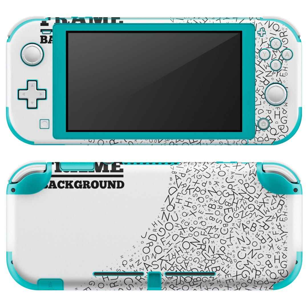 igsticker Nintendo Switch Lite 専用 デザインスキンシール 全面 ニンテンドー スイッチ ライト 専用 ゲーム機 カバー アクセサリー フィルム ステッカー エアフリー 009694 英語 文字 白 黒