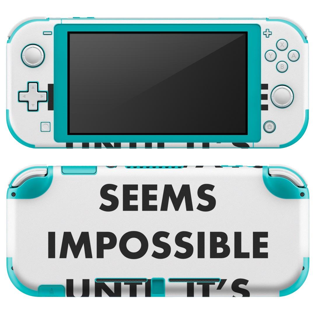 igsticker Nintendo Switch Lite 専用 デザインスキンシール 全面 ニンテンドー スイッチ ライト 専用 ゲーム機 カバー アクセサリー フィルム ステッカー エアフリー 009697 英語 文字 白 黒