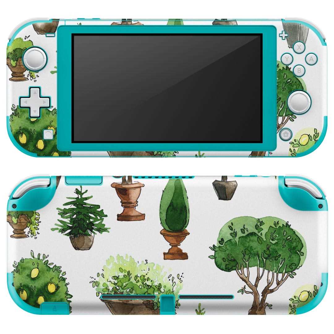 igsticker Nintendo Switch Lite 専用 デザインスキンシール 全面 ニンテンドー スイッチ ライト 専用 ゲーム機 カバー アクセサリー フィルム ステッカー エアフリー 009731 植物 シンプル 緑