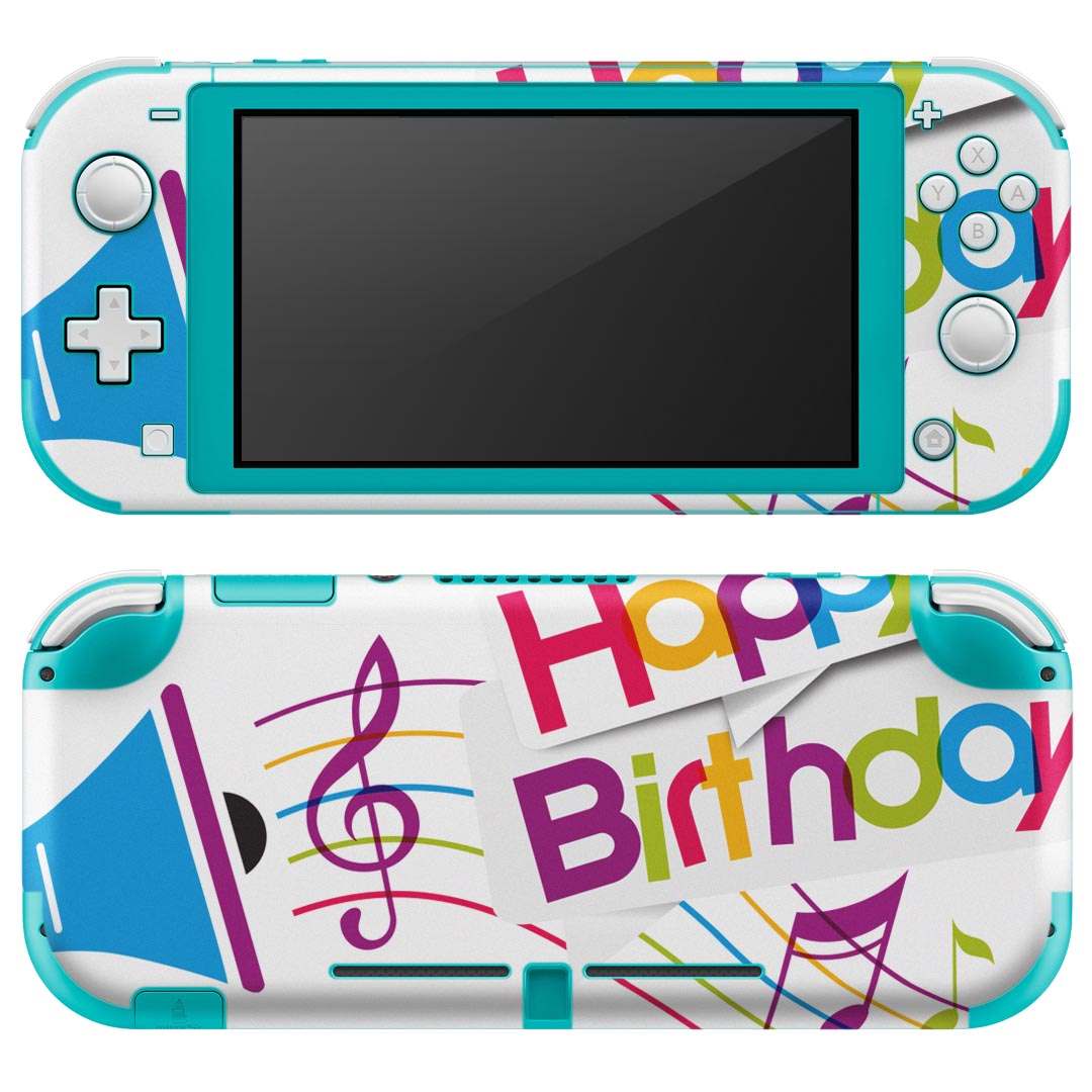 igsticker Nintendo Switch Lite 専用 デザインスキンシール 全面 ニンテンドー スイッチ ライト 専用 ゲーム機 カバー アクセサリー フィルム ステッカー エアフリー 009732 バースデー　パーティー　音楽