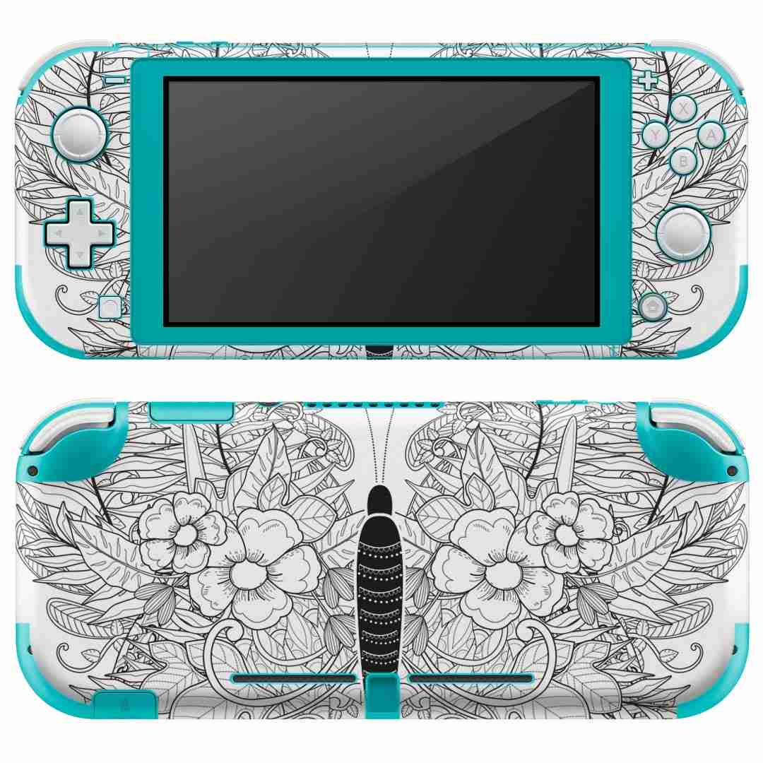 igsticker Nintendo Switch Lite 専用 デザインスキンシール 全面 ニンテンドー スイッチ ライト 専用 ゲーム機 カバー アクセサリー フィルム ステッカー エアフリー 009761 蝶　　シック