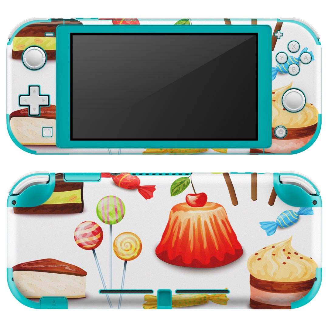 igsticker Nintendo Switch Lite 専用 デザインスキンシール 全面 ニンテンドー スイッチ ライト 専用 ゲーム機 カバー アクセサリー フィルム ステッカー エアフリー 009762 デザート マカロン カラフル