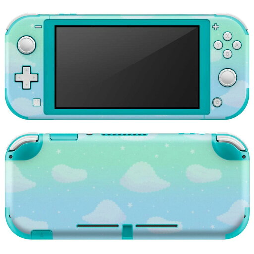 igsticker Nintendo Switch Lite 専用 デザインスキンシール 全面 ニンテンドー スイッチ ライト 専用 ゲーム機 カバー アクセサリー フィルム ステッカー エアフリー 009807 空 星 青 緑