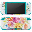 igsticker Nintendo Switch Lite 専用 デザインスキンシール 全面 ニンテンドー スイッチ ライト 専用 ゲーム機 カバー アクセサリー フィルム ステッカー エアフリー 009821 花 水彩