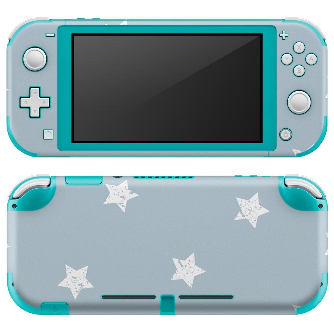 igsticker Nintendo Switch Lite 専用 デザインスキンシール 全面 ニンテンドー スイッチ ライト 専用 ゲーム機 カバー アクセサリー フィルム ステッカー エアフリー 009849 星　模様　青