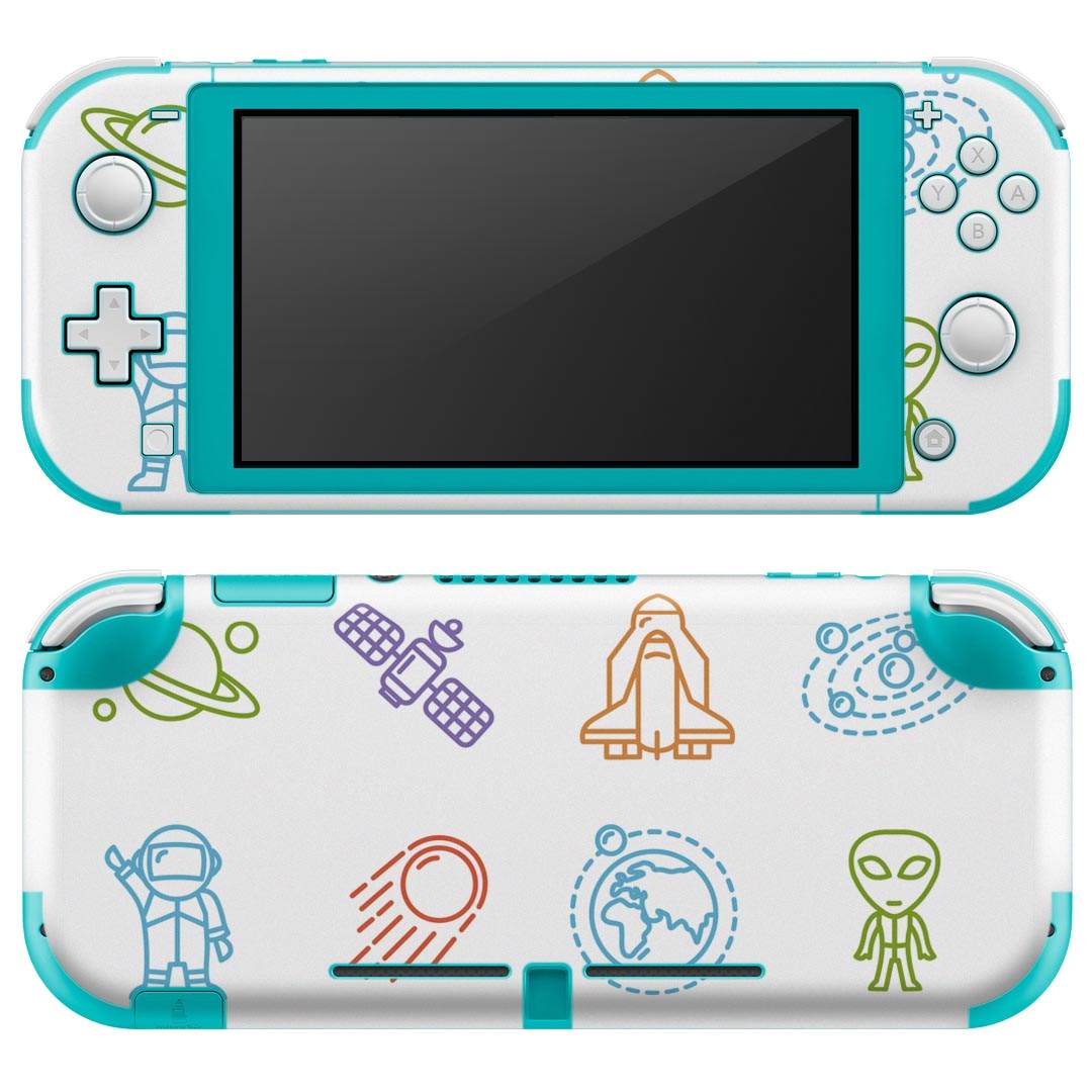 igsticker Nintendo Switch Lite 専用 デザインスキンシール 全面 ニンテンドー スイッチ ライト 専用 ゲーム機 カバー アクセサリー フィルム ステッカー エアフリー 009895 宇宙　ロケット　乗り物