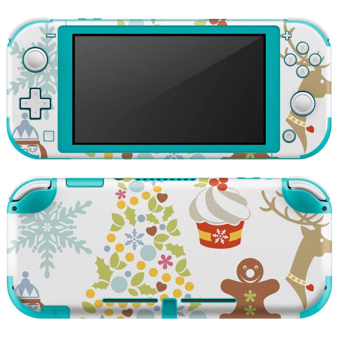igsticker Nintendo Switch Lite 専用 デザインスキンシール 全面 ニンテンドー スイッチ ライト 専用 ゲーム機 カバー アクセサリー フィルム ステッカー エアフリー 009956 クリスマス ツリー 雪
