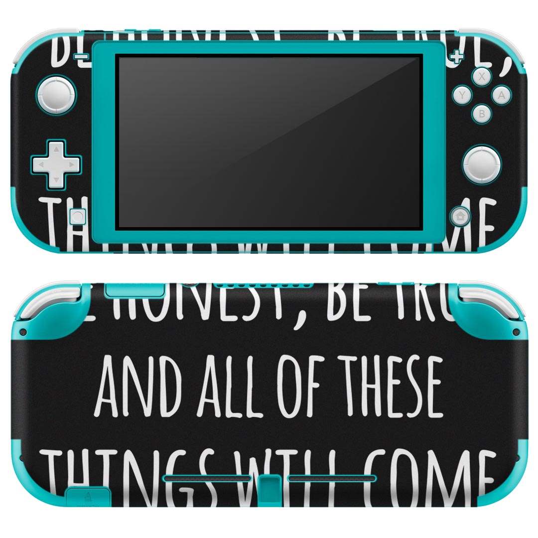 igsticker Nintendo Switch Lite 専用 デザインスキンシール 全面 ニンテンドー スイッチ ライト 専用 ゲーム機 カバー アクセサリー フィルム ステッカー エアフリー 010037 英語 白 黒