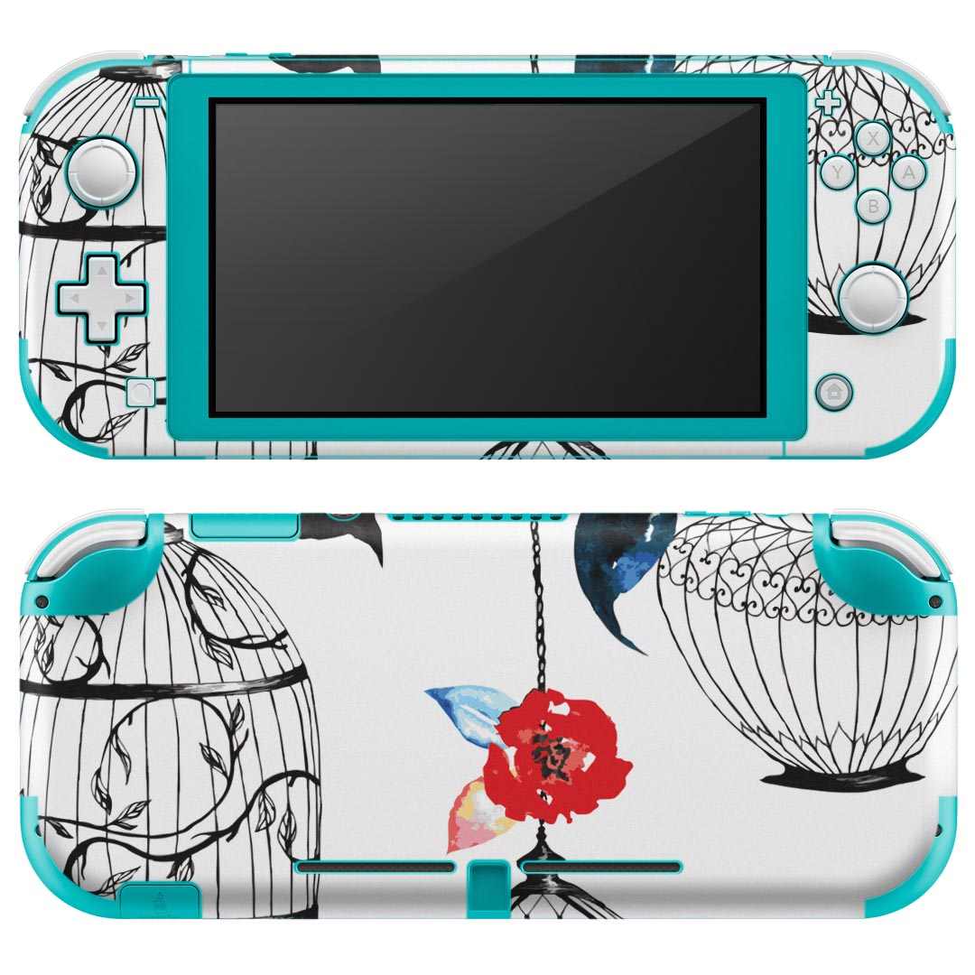igsticker Nintendo Switch Lite 専用 デザインスキンシール 全面 ニンテンドー スイッチ ライト 専用 ゲーム機 カバー アクセサリー フィルム ステッカー エアフリー 010040 鳥　　カラフル