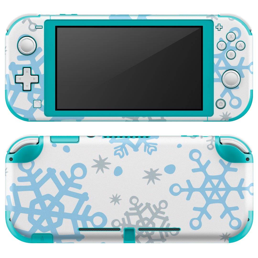 igsticker Nintendo Switch Lite 専用 デザインスキンシール 全面 ニンテンドー スイッチ ライト 専用 ゲーム機 カバー アクセサリー フィルム ステッカー エアフリー 010063 雪　結晶　青