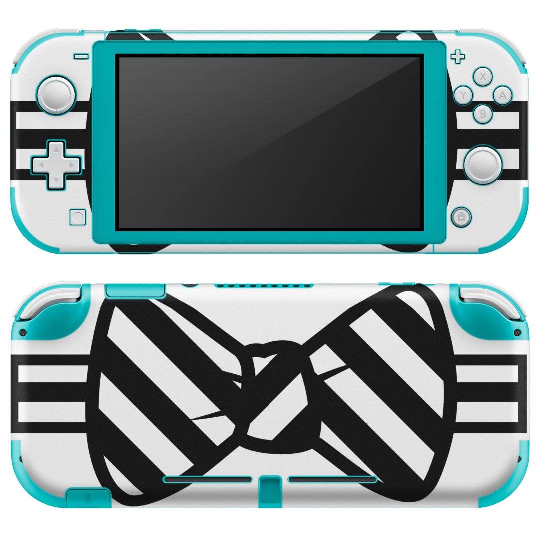 igsticker Nintendo Switch Lite 専用 デザインスキンシール 全面 ニンテンドー スイッチ ライト 専用 ゲーム機 カバー アクセサリー フィルム ステッカー エアフリー 010105 水玉　リボン　オレンジ