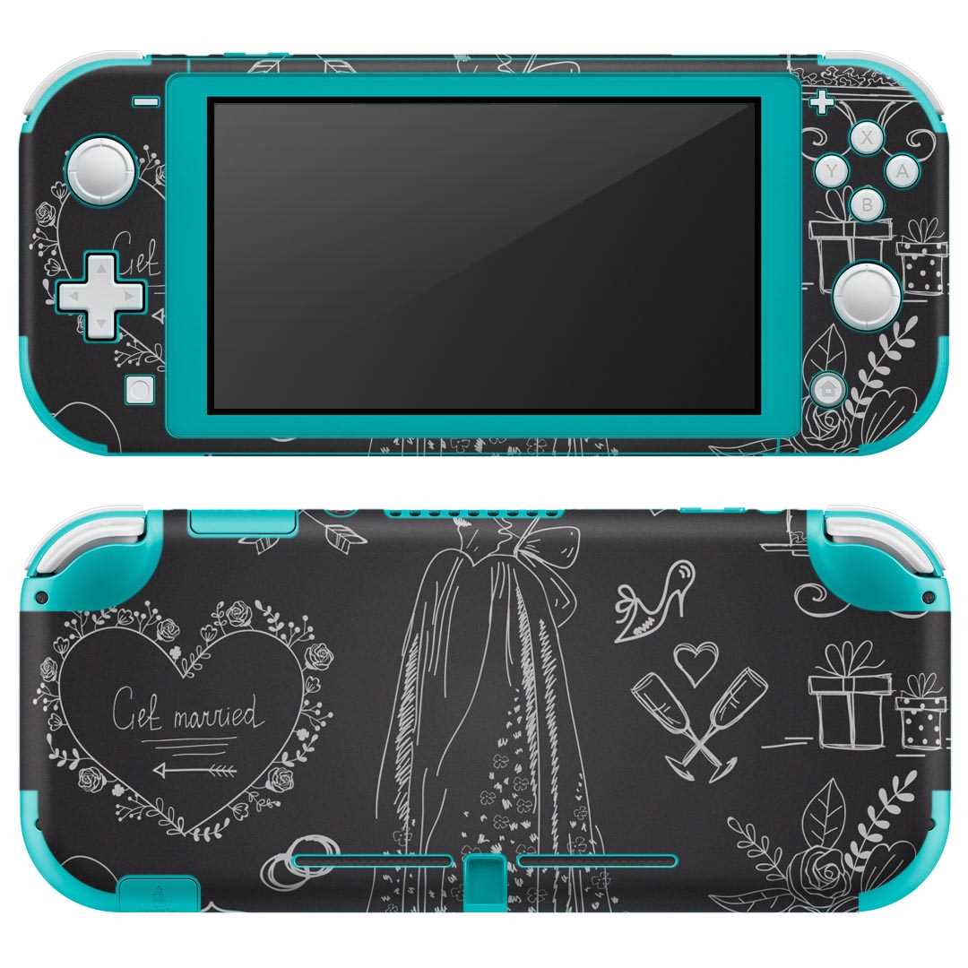 igsticker Nintendo Switch Lite 専用 デザインスキンシール 全面 ニンテンドー スイッチ ライト 専用 ゲーム機 カバー アクセサリー フィルム ステッカー エアフリー 010111 ファッション ウエディング 英語