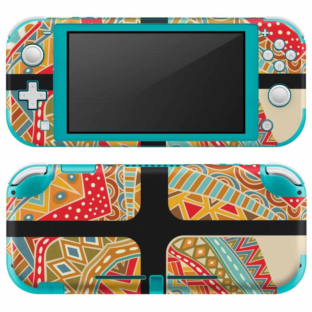 igsticker Nintendo Switch Lite 専用 デザインスキンシール 全面 ニンテンドー スイッチ ライト 専用 ゲーム機 カバー アクセサリー フィルム ステッカー エアフリー 010136 アジアン 模様 カラフル
