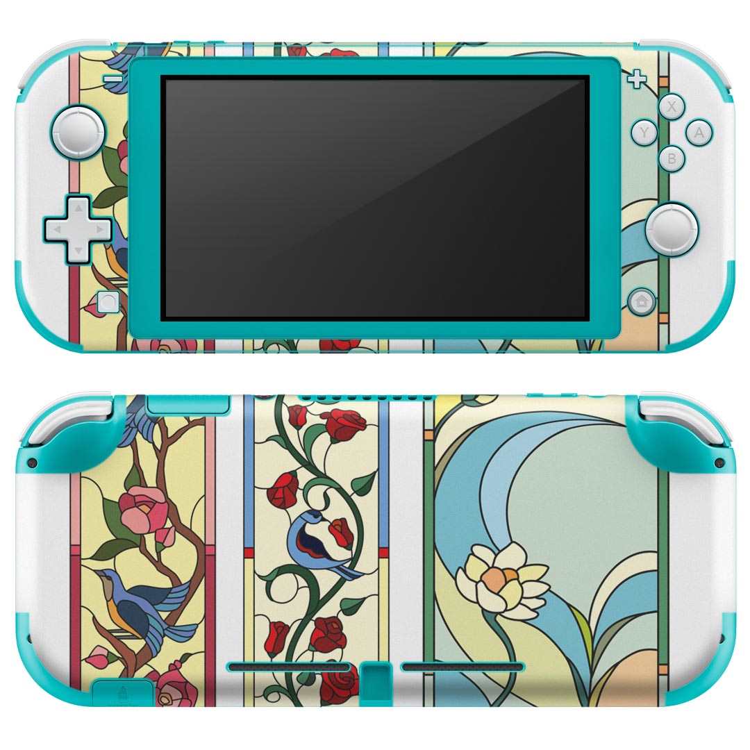 製品名 Nintendo Switch Lite専用 デザインスキンシール セット内容 Nintendo Switch Lite本体用スキンシール（裏表）各1枚 ※液晶側シールは2パーツに分かれていますニンテンドースイッチライト専用です。据え置き機のSwitch本体やJoyコンには対応していません。 商品特徴 3M社製の再剥離性シートを素材に採用し、細かな位置調整がしやすく貼り直しが容易です。また、エアフリーでもありますので気泡が簡単に逃げるので、キレイに貼ることができます。専用の業務プリンターを使い、商品画像と遜色のない美しい印刷仕上がり。 注意事項 画像はサンプルですので、ご覧の環境によっては多少色味に違いを感じる場合がございます。 イメージと違った、モニターと色味が異なるという理由での交換や返金はご対応出来かねます。スキンシールのみの販売で、ニンテンドースイッチ本体などは付属しません。シワができた場合、ドライヤーなどで軽く温め、外側に向けてシワを伸ばすように貼ってください。初回貼付時の位置調整や貼り直しは可能ですが、しっかりと押し付けて接着させた後の再剥離、再利用は保証しておりません。また接着部に油分や汚れが付着しますと角の部分は剥がれやすくなりますので、貼付時はあまり触れないようにご注意ください。無地のセミグロスシートにデザインをプリントした商品で、デコなどの加工はございません。 凹凸や光沢があるように見えたり布地や金属を素材にしたように見える商品もありますが、デザインの図版によるものです。印刷時に微妙な画像のズレが生じる場合がございます。ご注文後に1点1点制作する受注生産品の為、不良品以外のご返品や交換は固くお断りします。 商品発送 完全受注生産のハンドメイド商品となりますので、既製品と比べて発送までお時間を頂いています。 基本的に決済確認後2?3営業日、最大で10営業日での発送となります。繁忙期や休業日明けの場合はさらに時間がかかる場合があります。 その際には別途メールにてご連絡致します。メール便の場合、発送日から到着までに2?4日ほどかかる場合が多く、紛失などの保障もご対応できかねます。あらかじめご了承下さい。