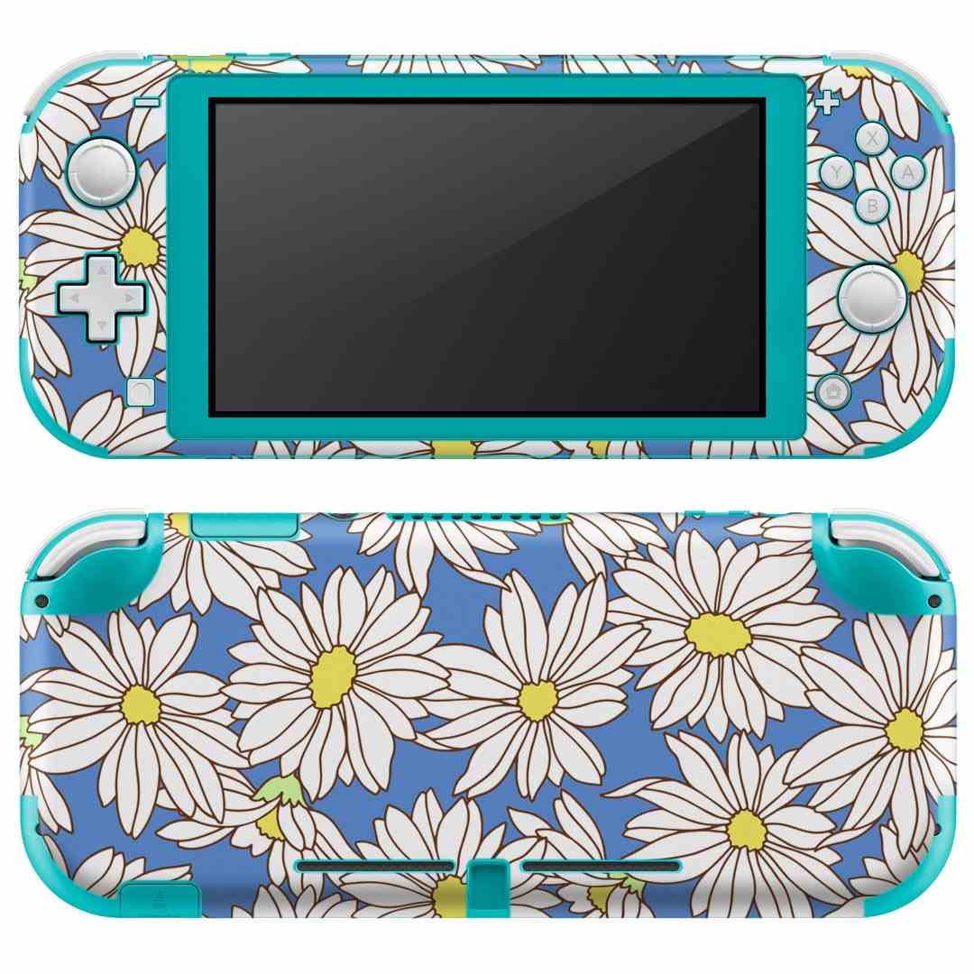 igsticker Nintendo Switch Lite 専用 デザインスキンシール 全面 ニンテンドー スイッチ ライト 専用 ゲーム機 カバー アクセサリー フィルム ステッカー エアフリー 010169 花 青
