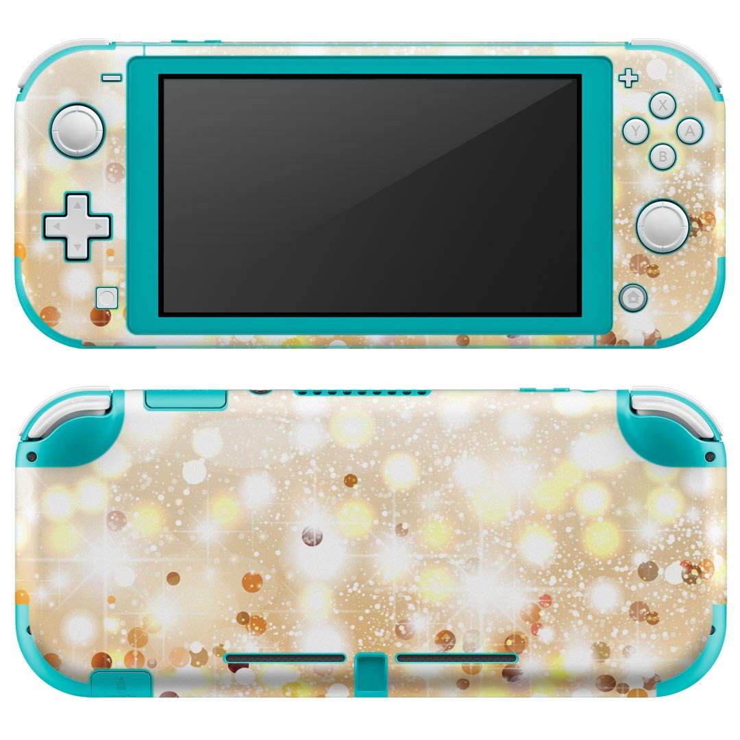 igsticker Nintendo Switch Lite 専用 デザインスキンシール 全面 ニンテンドー スイッチ ライト 専用 ゲーム機 カバー アクセサリー フィルム ステッカー エアフリー 010170 金　ゴールド　キラキラ
