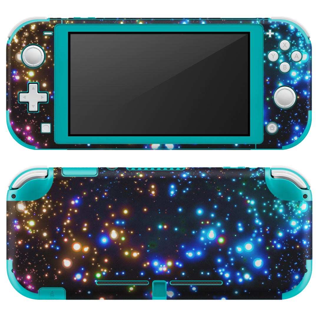 igsticker Nintendo Switch Lite 専用 デザインスキンシール 全面 ニンテンドー スイッチ ライト 専用 ゲーム機 カバー アクセサリー フィルム ステッカー エアフリー 010199 キラキラ　宇宙　カラフル