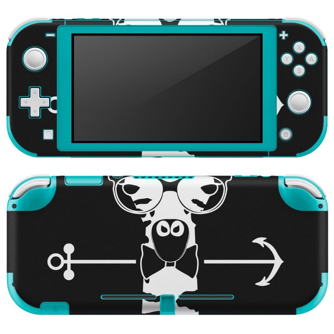 igsticker Nintendo Switch Lite 専用 デザインスキンシール 全面 ニンテンドー スイッチ ライト 専用 ゲーム機 カバー アクセサリー フィルム ステッカー エアフリー 010202 動物　キリン　英語