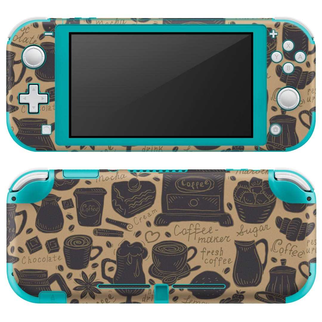 igsticker Nintendo Switch Lite 専用 デザインスキンシール 全面 ニンテンドー スイッチ ライト 専用 ゲーム機 カバー アクセサリー フィルム ステッカー エアフリー 010208 カフェ コーヒー 英語