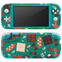 igsticker Nintendo Switch Lite 専用 デザインスキンシール 全面 ニンテンドー スイッチ ライト 専用 ゲーム機 カバー アクセサリー フィルム ステッカー エアフリー 010231 緑　お菓子　英語