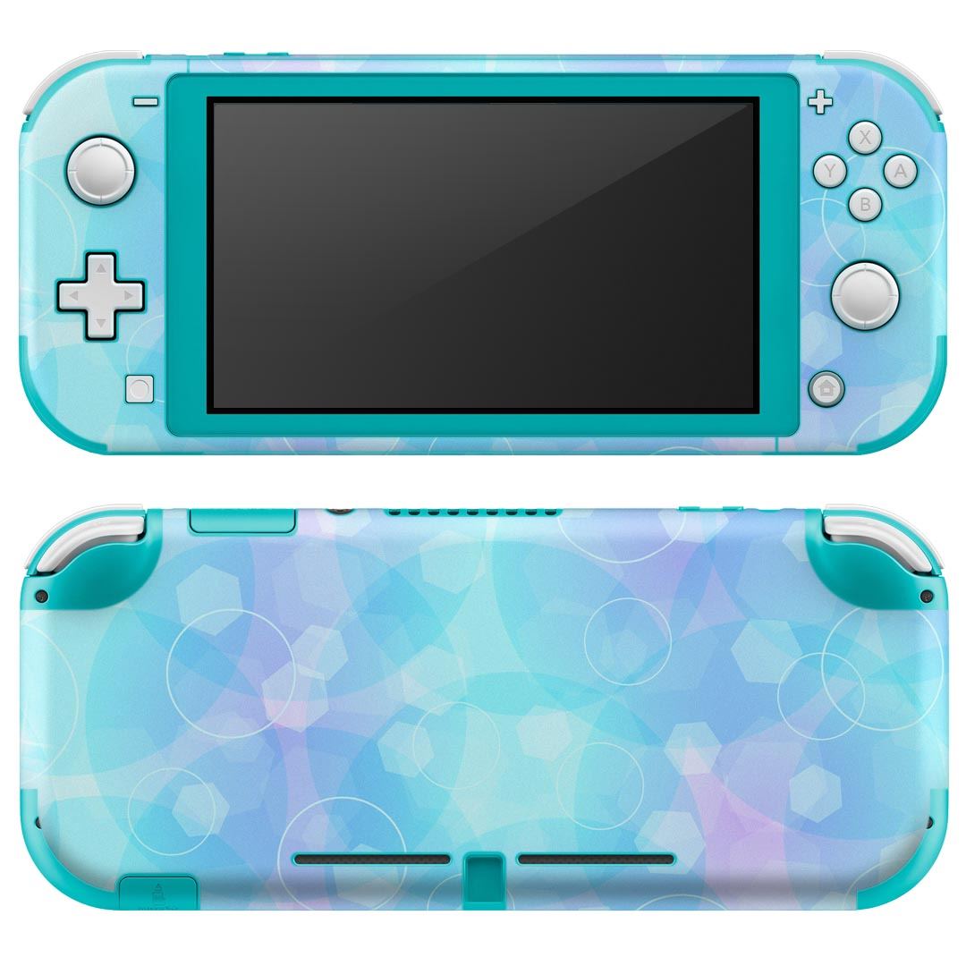 igsticker Nintendo Switch Lite 専用 デザインスキンシール 全面 ニンテンドー スイッチ ライト 専用 ゲーム機 カバー アクセサリー フィルム ステッカー エアフリー 010239 キラキラ　青　しゃぼん玉