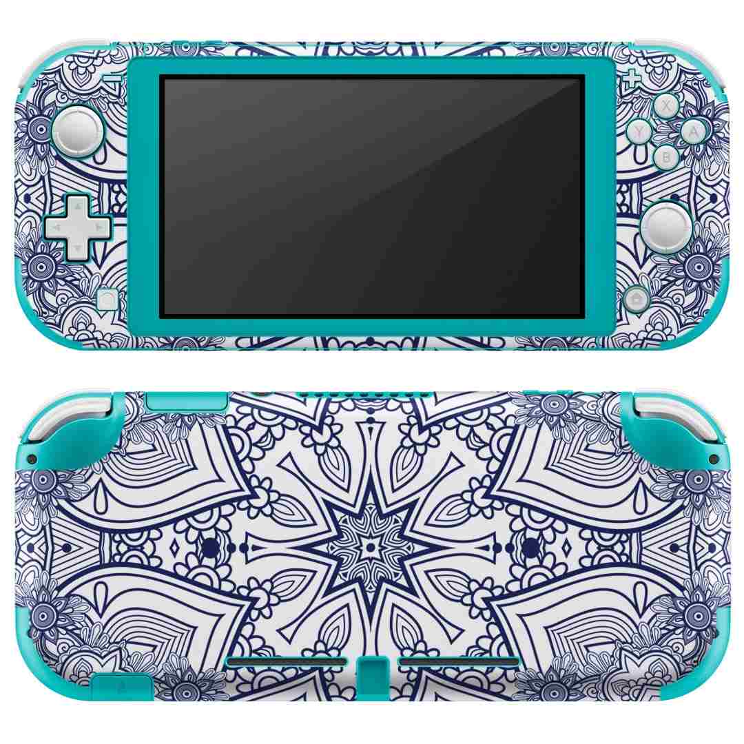 igsticker Nintendo Switch Lite 専用 デザインスキンシール 全面 ニンテンドー スイッチ ライト 専用 ゲーム機 カバー アクセサリー フィルム ステッカー エアフリー 010251 アジアン　　青