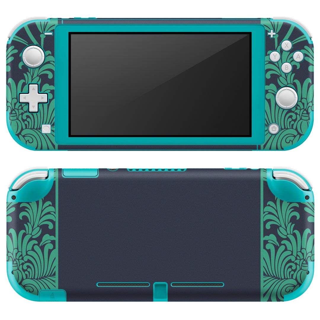 製品名 Nintendo Switch Lite専用 デザインスキンシール セット内容 Nintendo Switch Lite本体用スキンシール（裏表）各1枚 ※液晶側シールは2パーツに分かれていますニンテンドースイッチライト専用です。据え置き機のSwitch本体やJoyコンには対応していません。 商品特徴 3M社製の再剥離性シートを素材に採用し、細かな位置調整がしやすく貼り直しが容易です。また、エアフリーでもありますので気泡が簡単に逃げるので、キレイに貼ることができます。専用の業務プリンターを使い、商品画像と遜色のない美しい印刷仕上がり。 注意事項 画像はサンプルですので、ご覧の環境によっては多少色味に違いを感じる場合がございます。 イメージと違った、モニターと色味が異なるという理由での交換や返金はご対応出来かねます。スキンシールのみの販売で、ニンテンドースイッチ本体などは付属しません。シワができた場合、ドライヤーなどで軽く温め、外側に向けてシワを伸ばすように貼ってください。初回貼付時の位置調整や貼り直しは可能ですが、しっかりと押し付けて接着させた後の再剥離、再利用は保証しておりません。また接着部に油分や汚れが付着しますと角の部分は剥がれやすくなりますので、貼付時はあまり触れないようにご注意ください。無地のセミグロスシートにデザインをプリントした商品で、デコなどの加工はございません。 凹凸や光沢があるように見えたり布地や金属を素材にしたように見える商品もありますが、デザインの図版によるものです。印刷時に微妙な画像のズレが生じる場合がございます。ご注文後に1点1点制作する受注生産品の為、不良品以外のご返品や交換は固くお断りします。 商品発送 完全受注生産のハンドメイド商品となりますので、既製品と比べて発送までお時間を頂いています。 基本的に決済確認後2?3営業日、最大で10営業日での発送となります。繁忙期や休業日明けの場合はさらに時間がかかる場合があります。 その際には別途メールにてご連絡致します。メール便の場合、発送日から到着までに2?4日ほどかかる場合が多く、紛失などの保障もご対応できかねます。あらかじめご了承下さい。