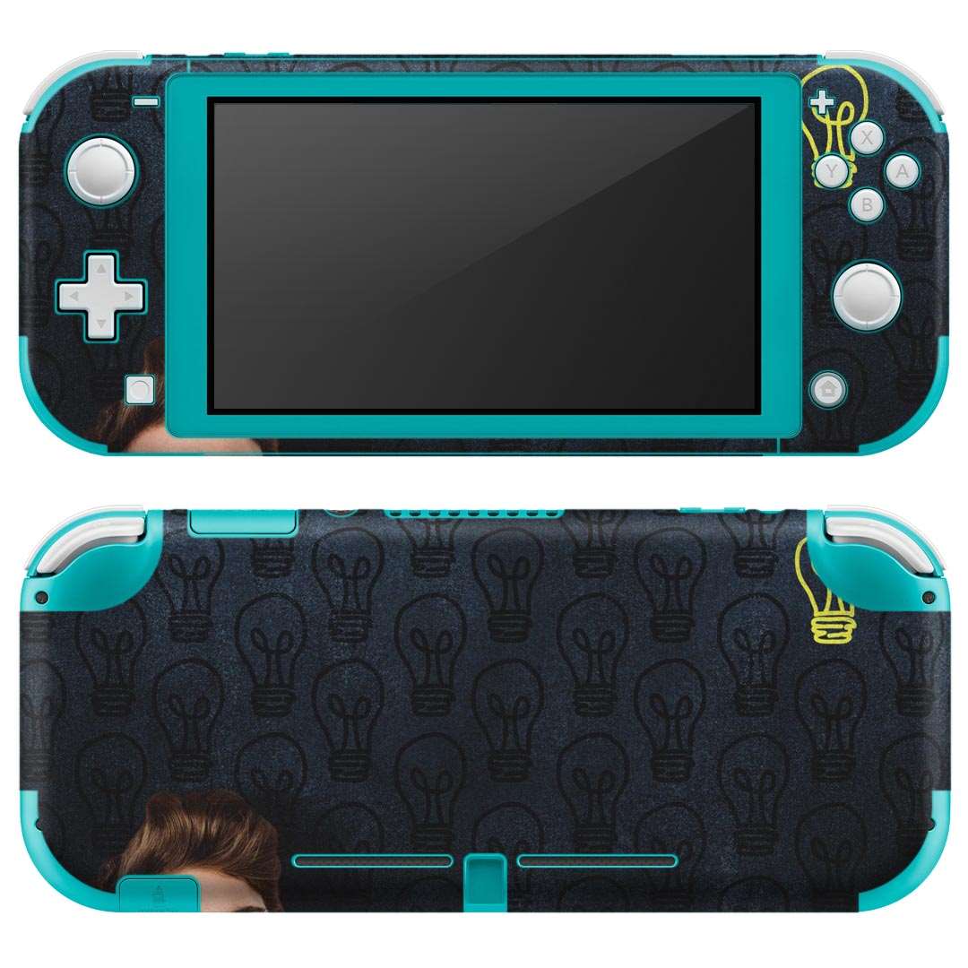 igsticker Nintendo Switch Lite 専用 デザインスキンシール 全面 ニンテンドー スイッチ ライト 専用 ゲーム機 カバー アクセサリー フィルム ステッカー エアフリー 010264 電球 黄色 模様