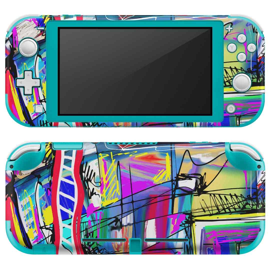 製品名 Nintendo Switch Lite専用 デザインスキンシール セット内容 Nintendo Switch Lite本体用スキンシール（裏表）各1枚 ※液晶側シールは2パーツに分かれていますニンテンドースイッチライト専用です。据え置き機のSwitch本体やJoyコンには対応していません。 商品特徴 3M社製の再剥離性シートを素材に採用し、細かな位置調整がしやすく貼り直しが容易です。また、エアフリーでもありますので気泡が簡単に逃げるので、キレイに貼ることができます。専用の業務プリンターを使い、商品画像と遜色のない美しい印刷仕上がり。 注意事項 画像はサンプルですので、ご覧の環境によっては多少色味に違いを感じる場合がございます。 イメージと違った、モニターと色味が異なるという理由での交換や返金はご対応出来かねます。スキンシールのみの販売で、ニンテンドースイッチ本体などは付属しません。シワができた場合、ドライヤーなどで軽く温め、外側に向けてシワを伸ばすように貼ってください。初回貼付時の位置調整や貼り直しは可能ですが、しっかりと押し付けて接着させた後の再剥離、再利用は保証しておりません。また接着部に油分や汚れが付着しますと角の部分は剥がれやすくなりますので、貼付時はあまり触れないようにご注意ください。無地のセミグロスシートにデザインをプリントした商品で、デコなどの加工はございません。 凹凸や光沢があるように見えたり布地や金属を素材にしたように見える商品もありますが、デザインの図版によるものです。印刷時に微妙な画像のズレが生じる場合がございます。ご注文後に1点1点制作する受注生産品の為、不良品以外のご返品や交換は固くお断りします。 商品発送 完全受注生産のハンドメイド商品となりますので、既製品と比べて発送までお時間を頂いています。 基本的に決済確認後2?3営業日、最大で10営業日での発送となります。繁忙期や休業日明けの場合はさらに時間がかかる場合があります。 その際には別途メールにてご連絡致します。メール便の場合、発送日から到着までに2?4日ほどかかる場合が多く、紛失などの保障もご対応できかねます。あらかじめご了承下さい。