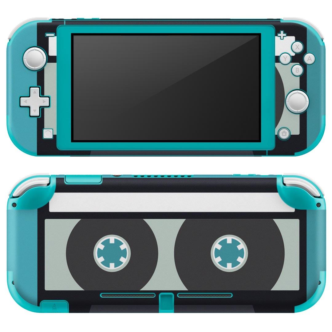 igsticker Nintendo Switch Lite 専用 デザインスキンシール 全面 ニンテンドー スイッチ ライト 専用 ゲーム機 カバー アクセサリー フィルム ステッカー エアフリー 010290 カセット　テープ　黒