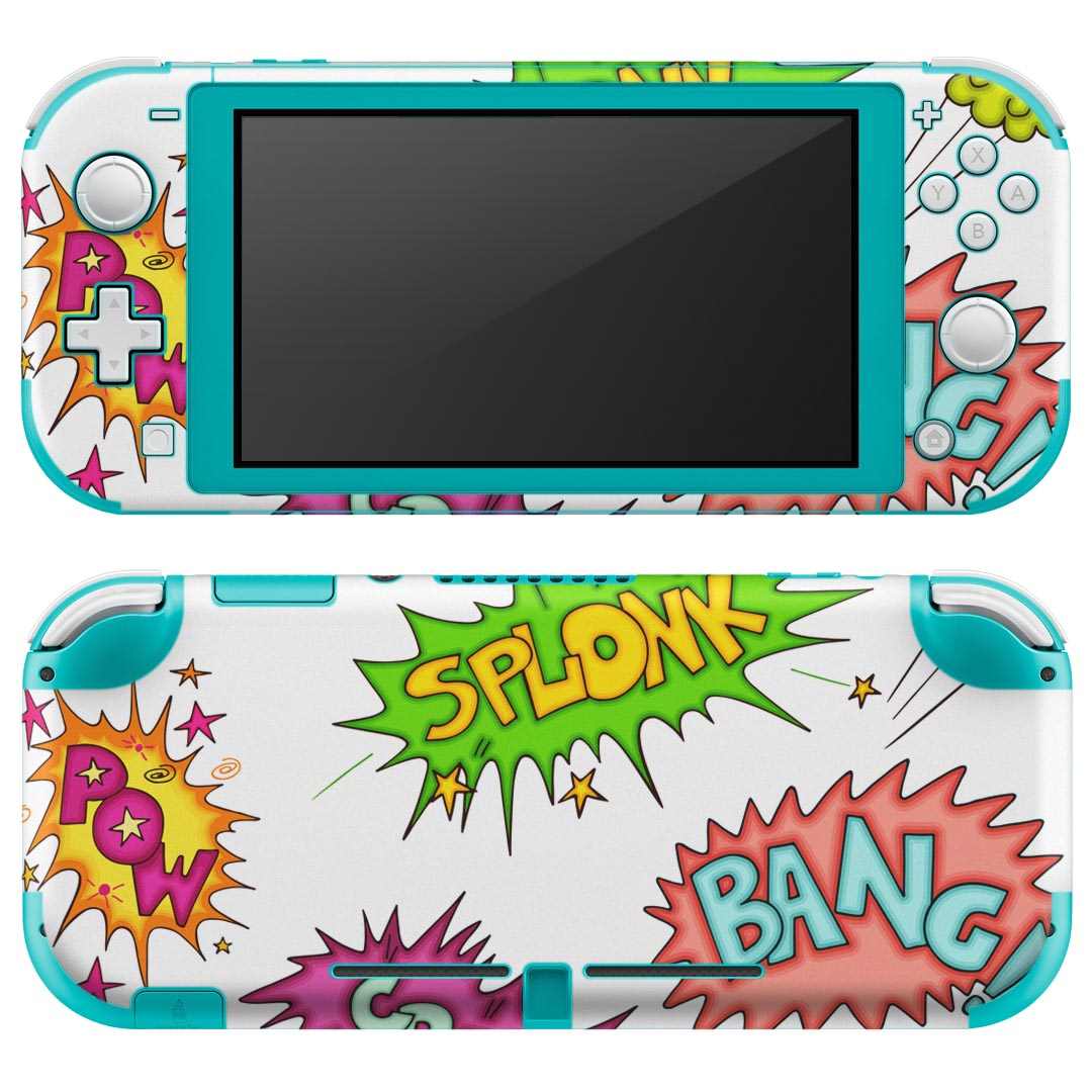 igsticker Nintendo Switch Lite 専用 デザインスキンシール 全面 ニンテンドー スイッチ ライト 専用 ゲーム機 カバー アクセサリー フィルム ステッカー エアフリー 010319 英語　文字　カラフル
