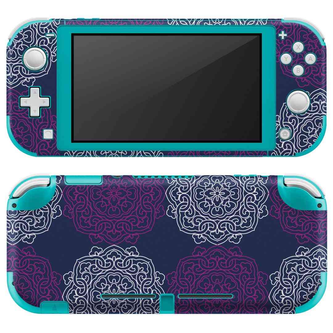 igsticker Nintendo Switch Lite 専用 デザインスキンシール 全面 ニンテンドー スイッチ ライト 専用 ゲーム機 カバー アクセサリー フィルム ステッカー エアフリー 010357 アジアン 青