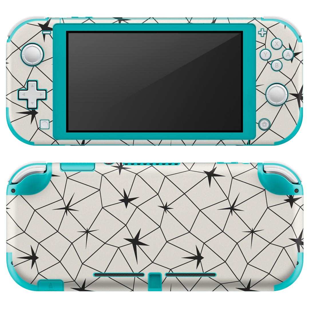 igsticker Nintendo Switch Lite 専用 デザインスキンシール 全面 ニンテンドー スイッチ ライト 専用 ゲーム機 カバー アクセサリー フィルム ステッカー エアフリー 010386 模様 白 黒
