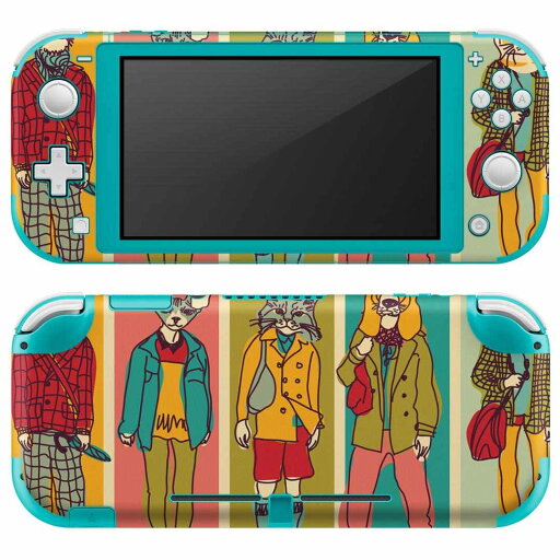 igsticker Nintendo Switch Lite 専用 デザインスキンシール 全面 ニンテンドー スイッチ ライト 専用 ゲーム機 カバー アクセサリー フィルム ステッカー エアフリー 010414 動物 犬 猫 ファッション