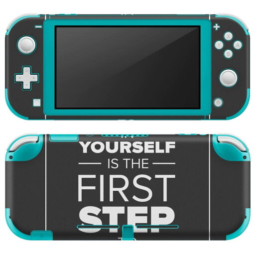 igsticker Nintendo Switch Lite 専用 デザインスキンシール 全面 ニンテンドー スイッチ ライト 専用 ゲーム機 カバー アクセサリー フィルム ステッカー エアフリー 010420 英語 文字 白 黒