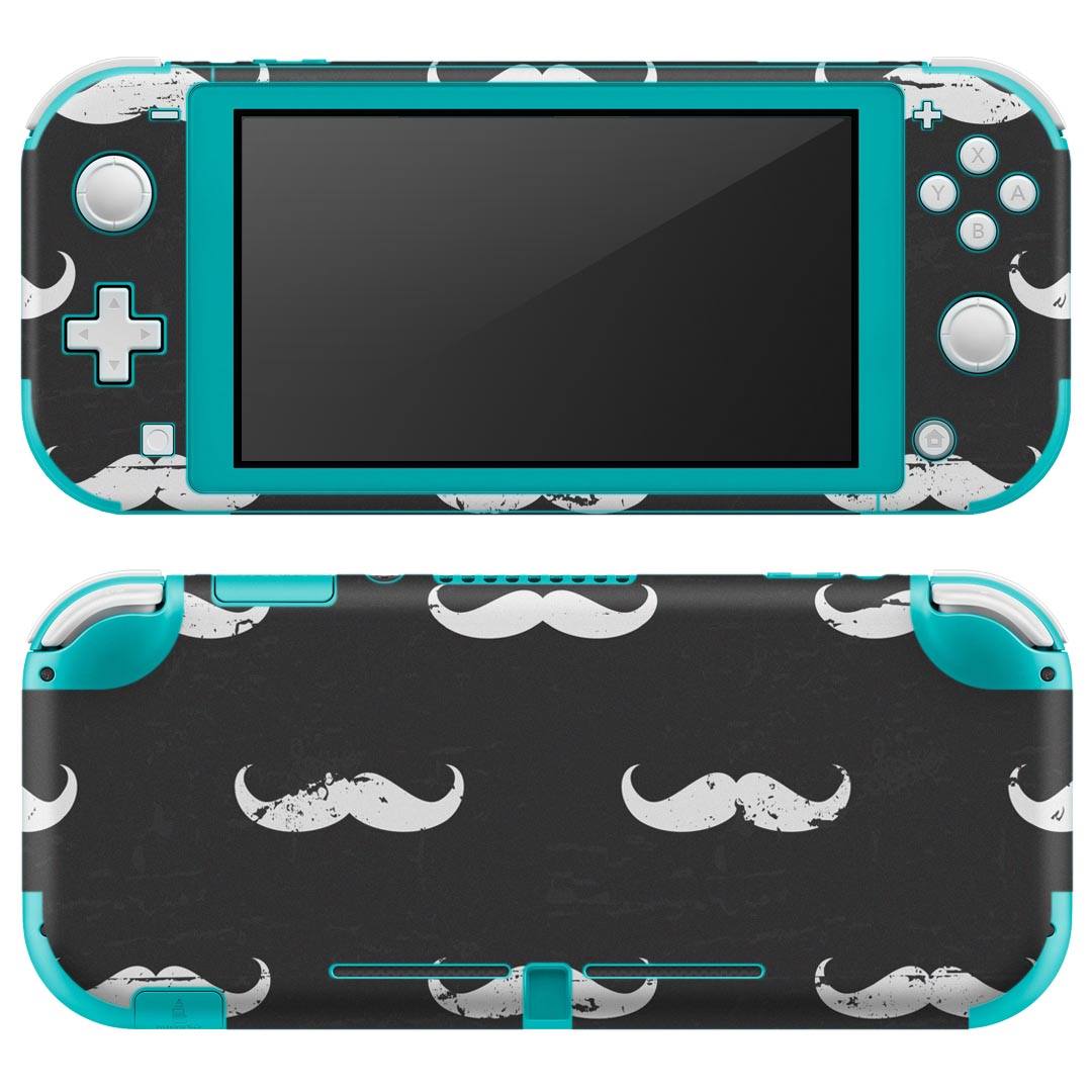 igsticker Nintendo Switch Lite 専用 デザインスキンシール 全面 ニンテンドー スイッチ ライト 専用 ゲーム機 カバー アクセサリー フィルム ステッカー エアフリー 010430 ひげ 白 黒