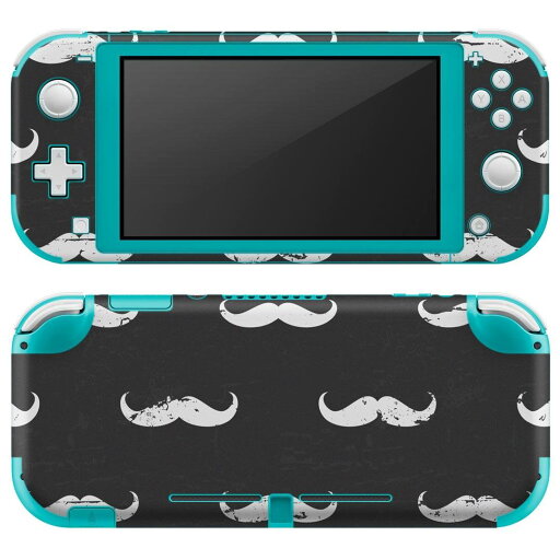 igsticker Nintendo Switch Lite 専用 デザインスキンシール 全面 ニンテンドー スイッチ ライト 専用 ゲーム機 カバー アクセサリー フィルム ステッカー エアフリー 010430 ひげ 白 黒