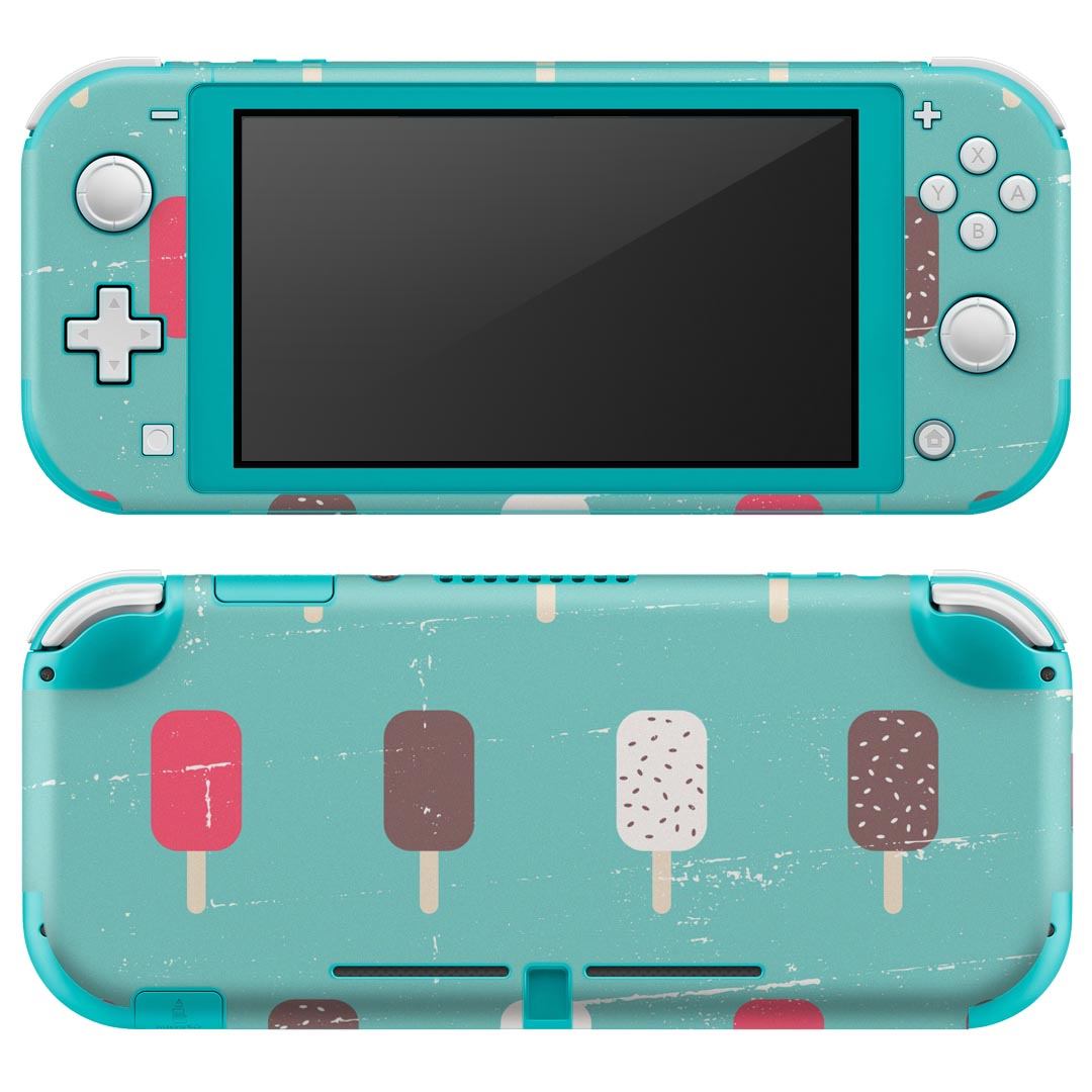 igsticker Nintendo Switch Lite 専用 デザインスキンシール 全面 ニンテンドー スイッチ ライト 専用 ゲーム機 カバー アクセサリー フィルム ステッカー エアフリー 010431 お菓子　アイス　緑