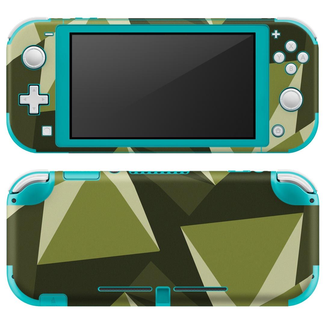 igsticker Nintendo Switch Lite 専用 デザインスキンシール 全面 ニンテンドー スイッチ ライト 専用 ゲーム機 カバー アクセサリー フィルム ステッカー エアフリー 010461 迷彩 カモフラ 緑