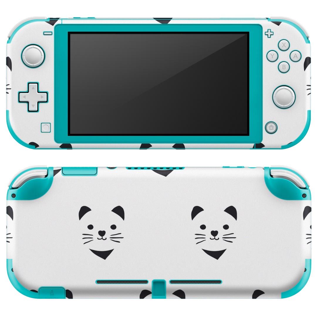 igsticker Nintendo Switch Lite 専用 デザインスキンシール 全面 ニンテンドー スイッチ ライト 専用 ゲーム機 カバー アクセサリー フィルム ステッカー エアフリー 010485 動物 猫 白 黒