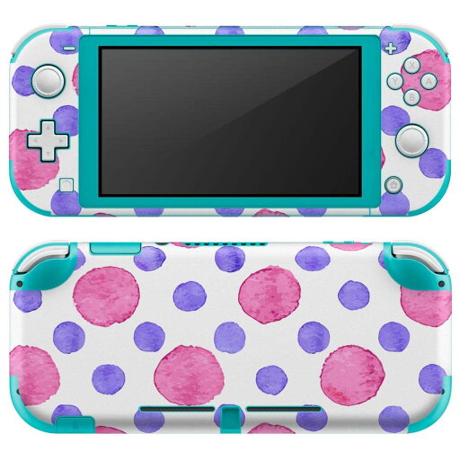 igsticker Nintendo Switch Lite 専用 デザインスキンシール 全面 ニンテンドー スイッチ ライト 専用 ゲーム機 カバー アクセサリー フィルム ステッカー エアフリー 010492 水玉 ドット 紫 ピンク