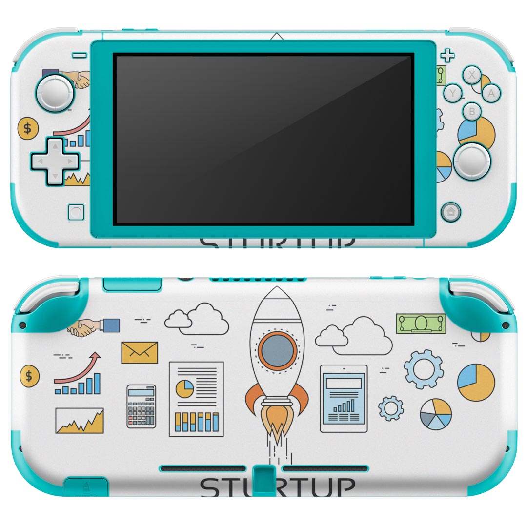 igsticker Nintendo Switch Lite 専用 デザインスキンシール 全面 ニンテンドー スイッチ ライト 専用 ゲーム機 カバー アクセサリー フィルム ステッカー エアフリー 010496 ロケット 仕事 イラスト