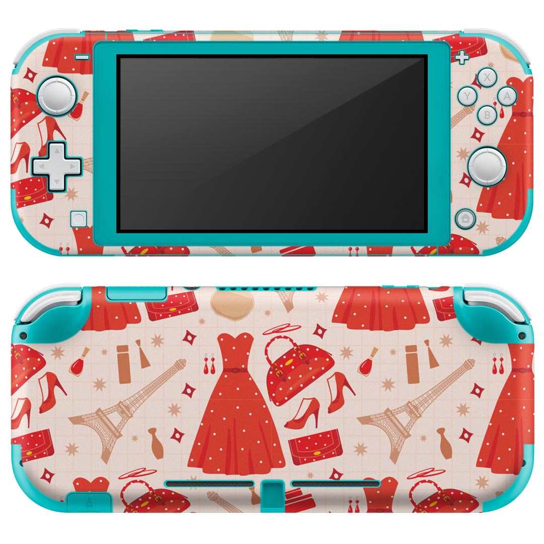 igsticker Nintendo Switch Lite 専用 デザインスキンシール 全面 ニンテンドー スイッチ ライト 専用 ゲーム機 カバー アクセサリー フィルム ステッカー エアフリー 010501 おしゃれ　ファッション　赤